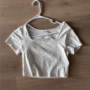 Uniqlo Square Neck Women's White Crop Top